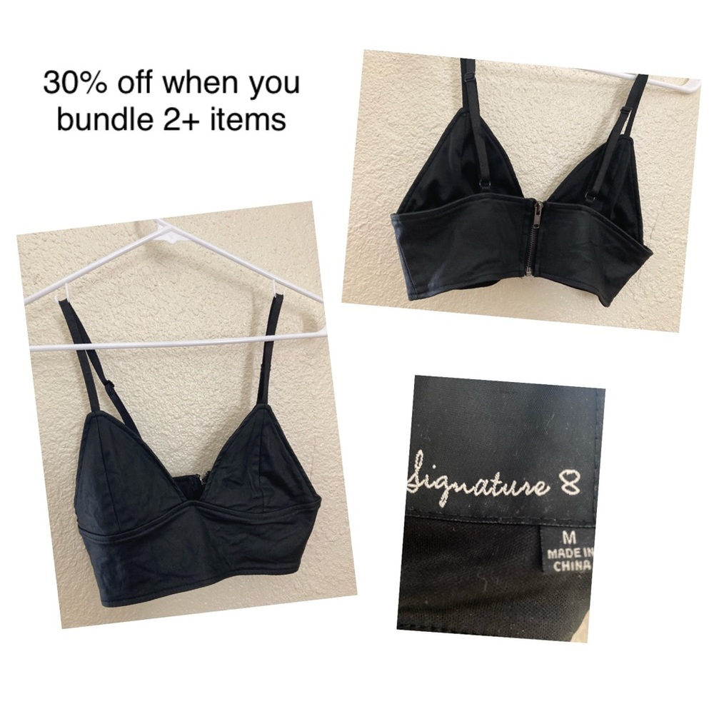 Faux leather bra top crop top